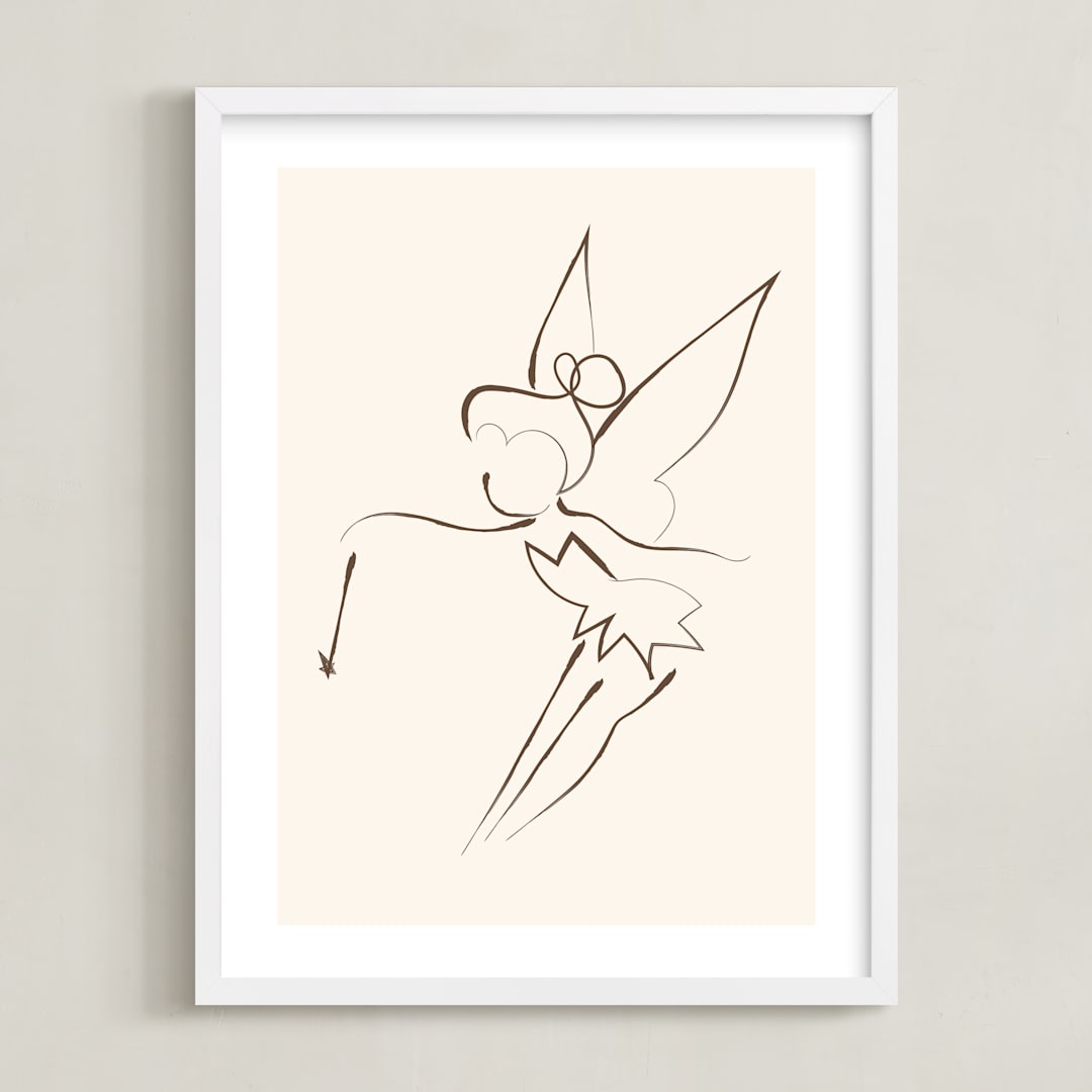 "Tinkerbell's Magic" - Art Print in Cream by Teju Reval - Framed