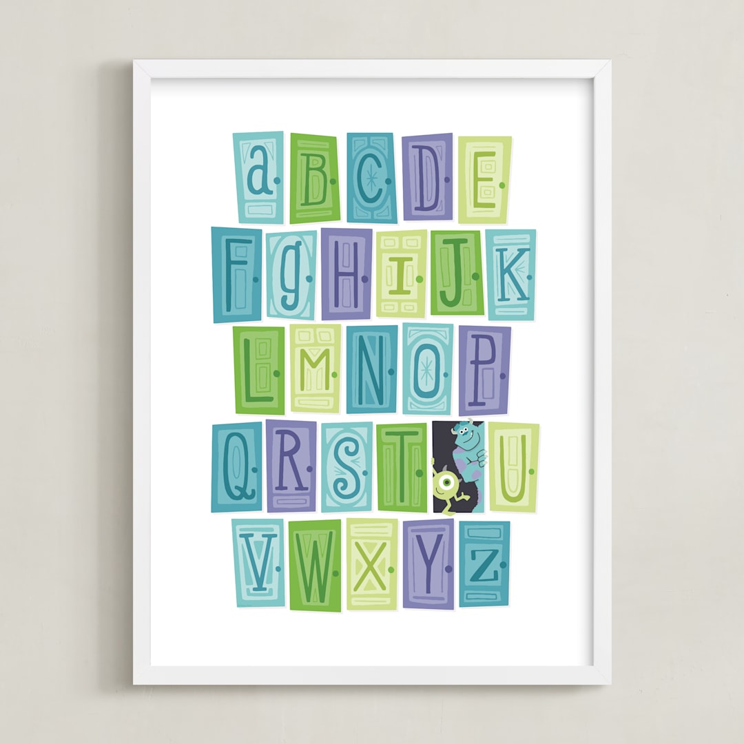 "Alphabet Doors" - Art Print in Iris by Jessie Steury - Framed