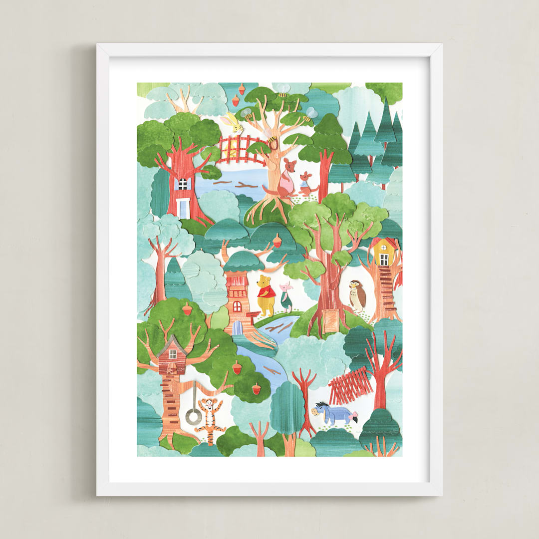 "Hundred Paper Woods" - Art Print in Forest by Sarah Knight - Framed