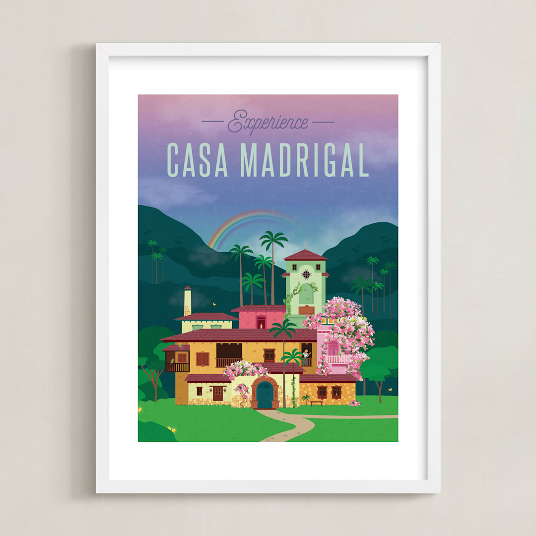"Discover Disney's Casa Madrigal" - Art Print in Tropical by Erica Krystek - Framed