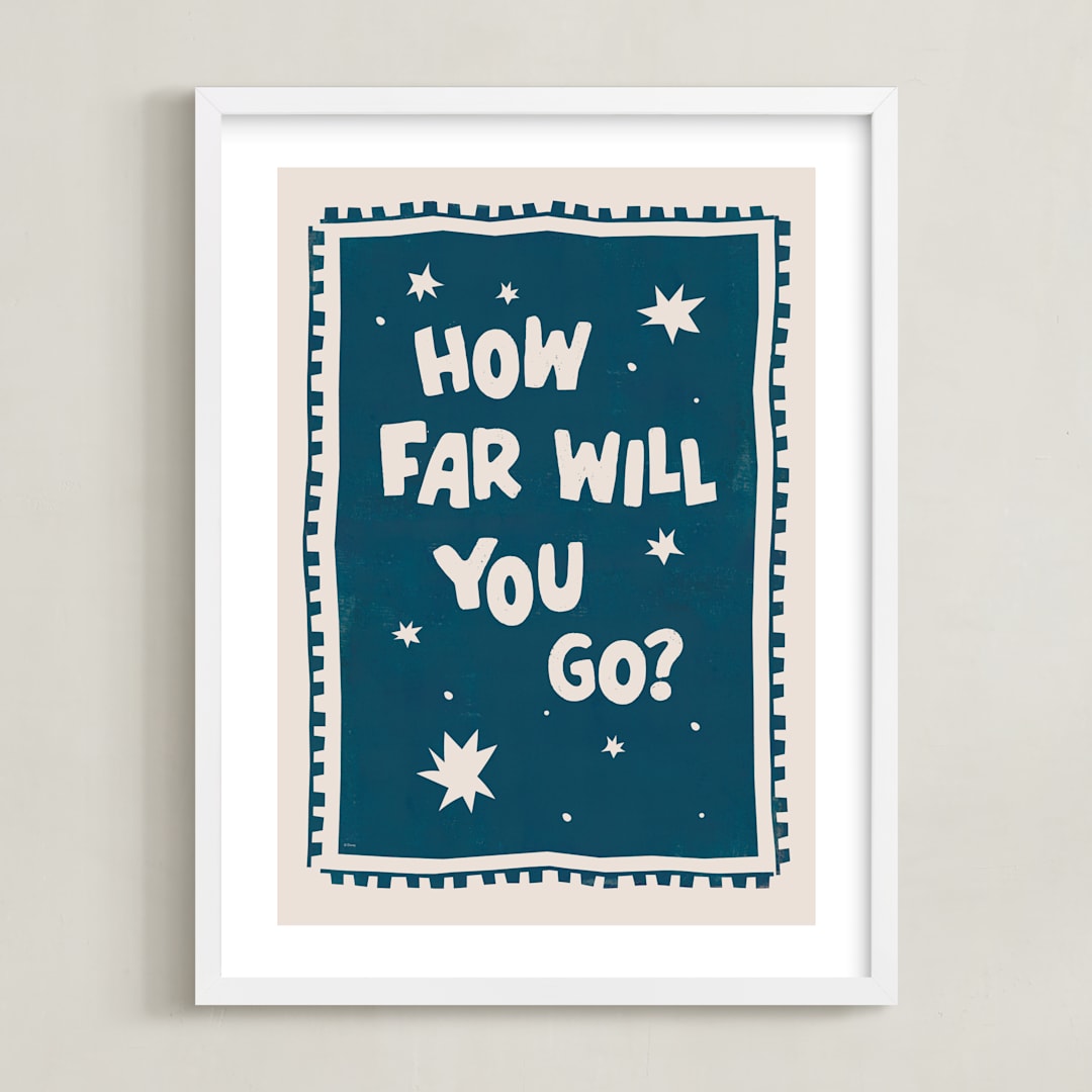 "Disney's Moana Wayfarer 1" - Art Print in Ocean by Kamala Nahas - Framed