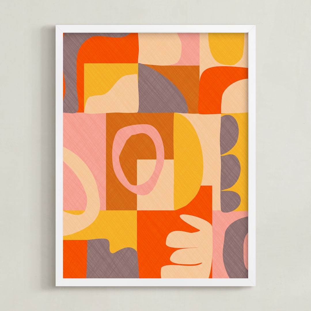 "Possibility" - Art Print in Ochre by Beth Vassalo - Framed
