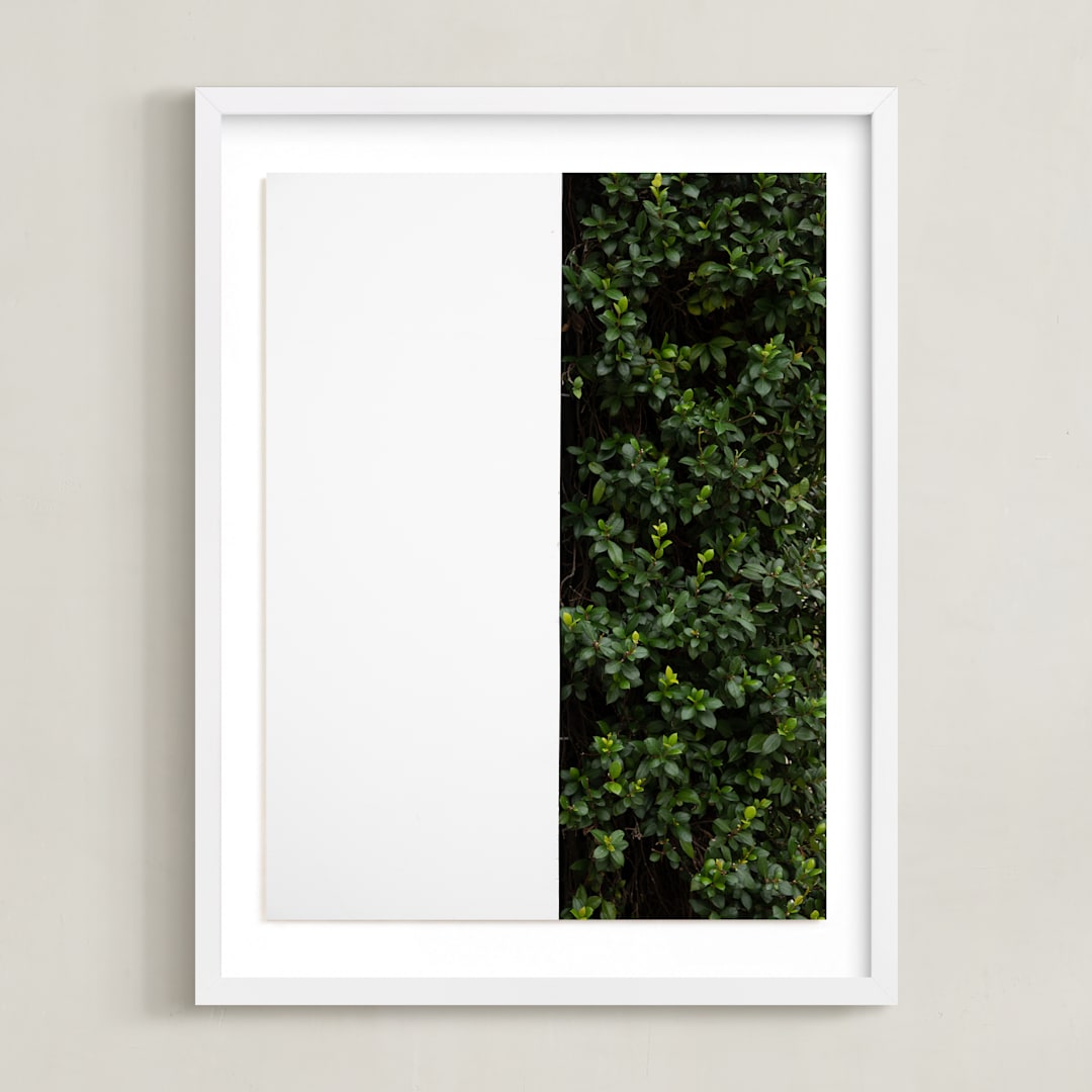 "verdant garden III" - Art Print in leaf by Sara Hicks Malone - Framed