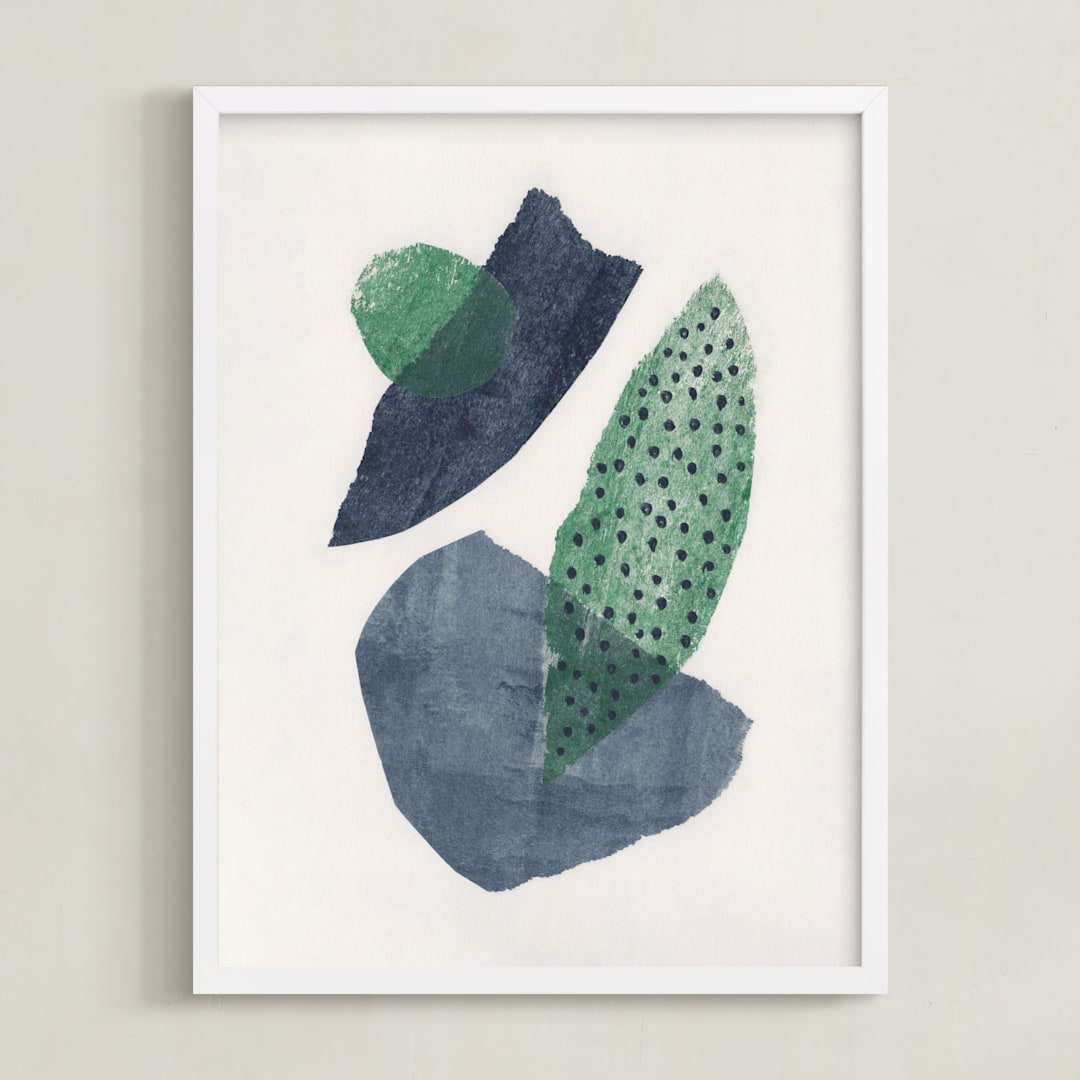 "Earth & Sky II" - Art Print in Forest Green by Alisa Galitsyna - Framed