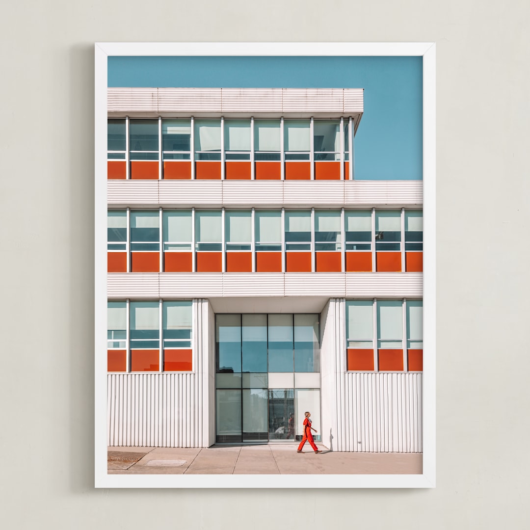 "strolling" - Art Print in Mid Century Rust by Alicia Abla - Framed