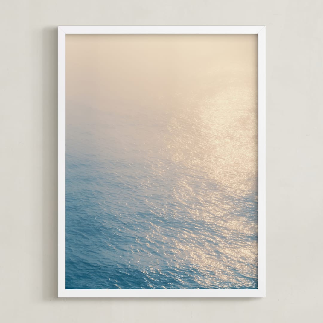 "light dance" - Art Print in Teal by Courtney Crane - Framed