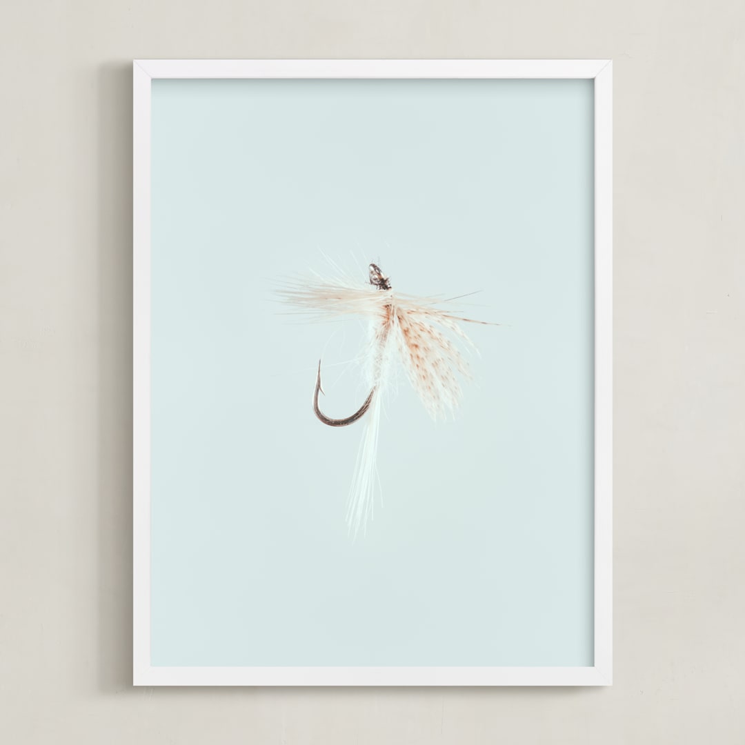 "Soft Hackle" - Art Print in Freshwater Blue by Andrew McClintock - Framed
