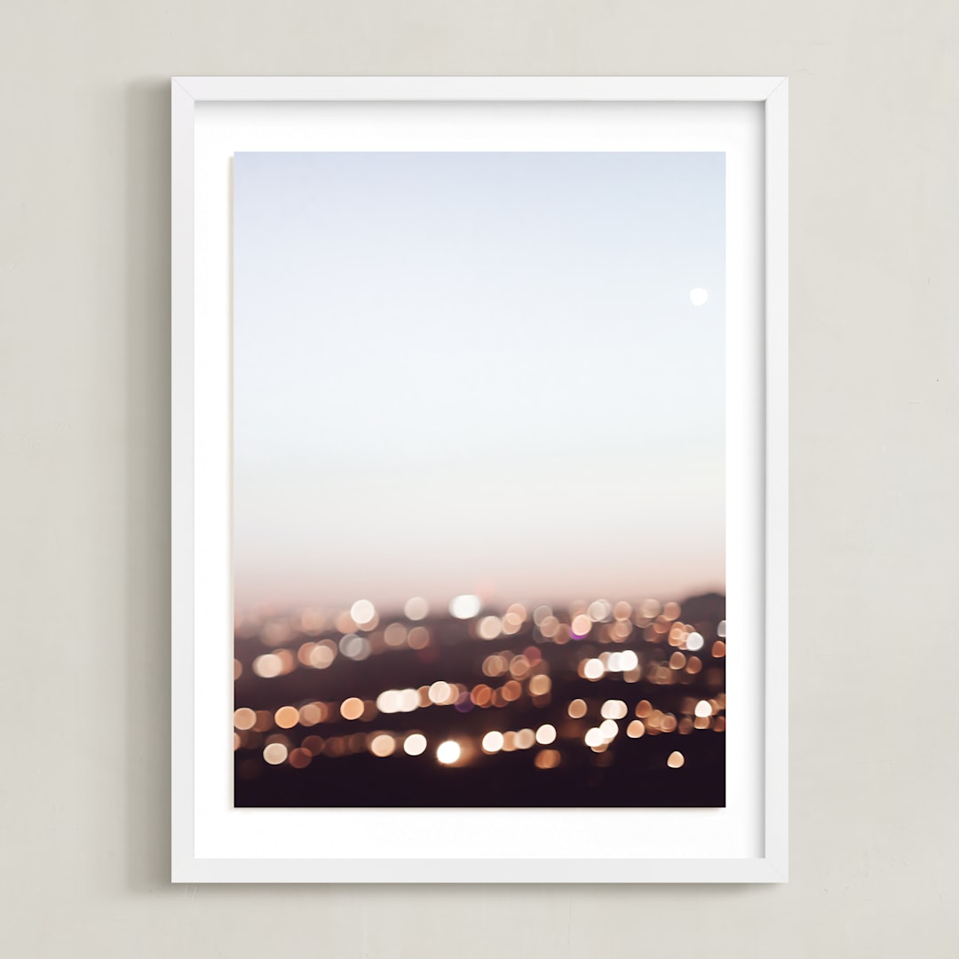 "Warm Evening II" - Art Print in City Sky by Caroline Mint - Framed