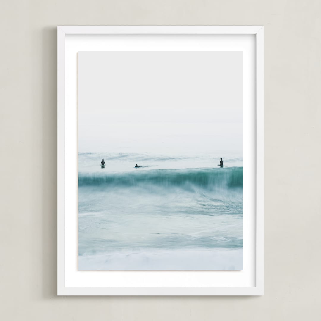 "Hermosa Blue II" - Art Print in water by Mike Sunu - Framed