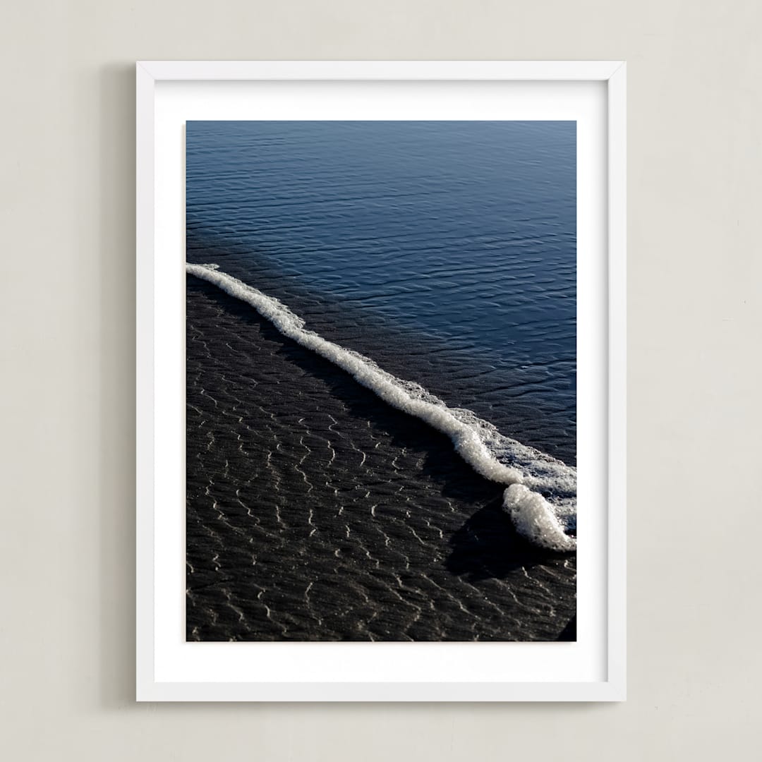 "Negative Space: Shoreline II" - Art Print in Slate by Jessica C Nugent - Framed