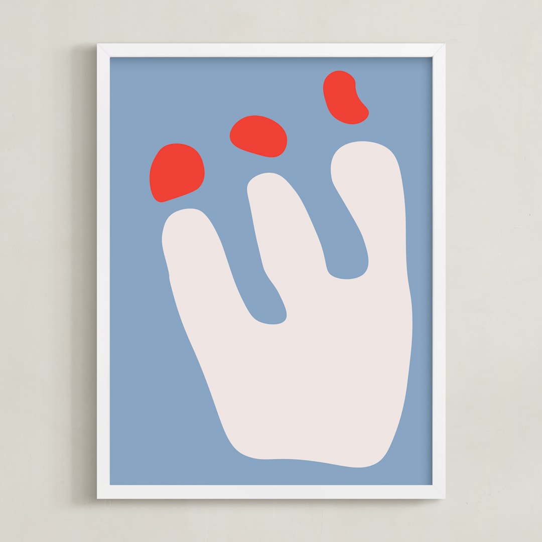 "Summer in Bloom" - Art Print in Meadow Blue by Kisco Print Shop - Framed