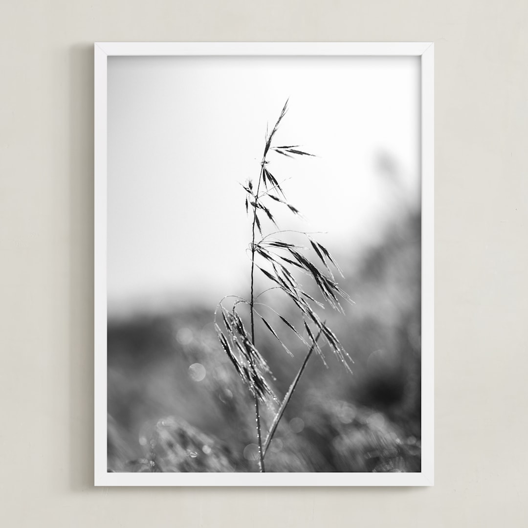 "Dancing grass" - Art Print in Mist by Magdalena Kucova - Framed
