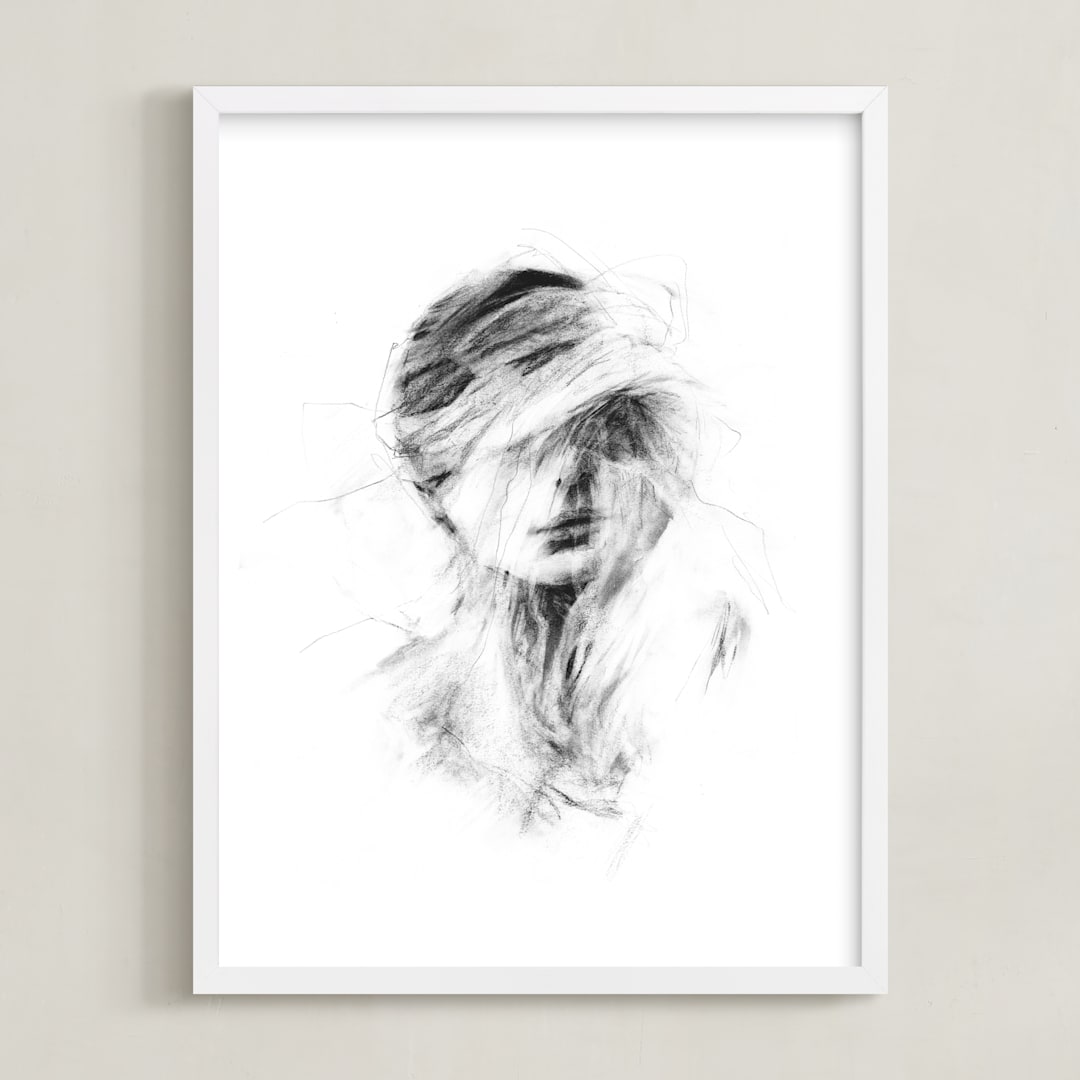 "Whirlwind" - Art Print in Black & White by Jess Blazejewski - Framed