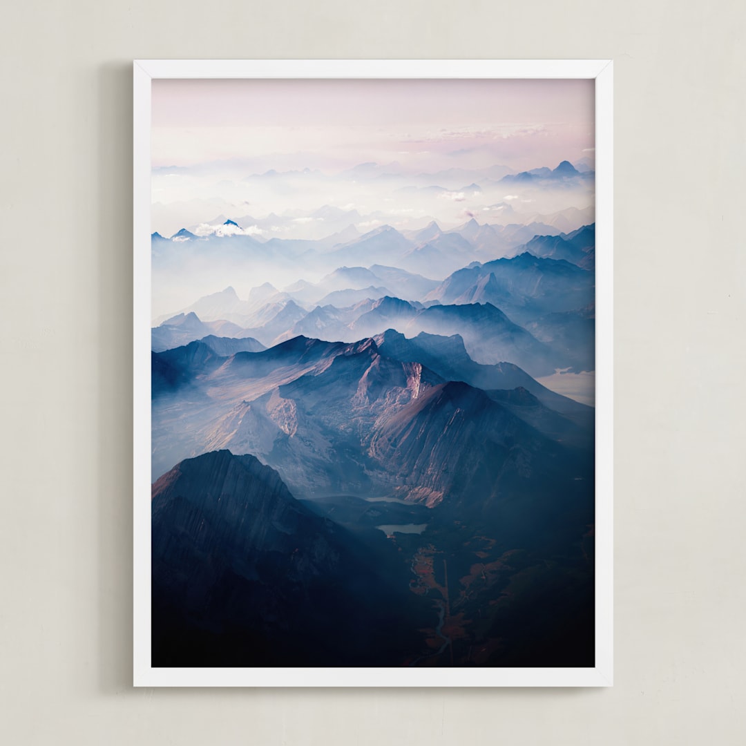 "below" - Art Print in Mist by Olivia Kanaley Inman - Framed