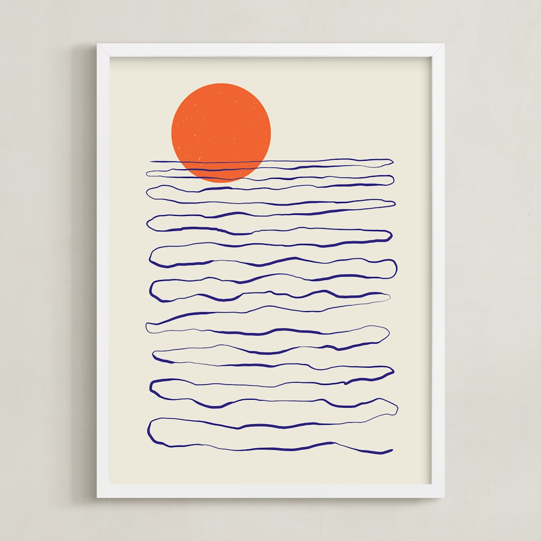 "Infinite Expectation" - Art Print in Tangerine by Adelyn T. - Framed