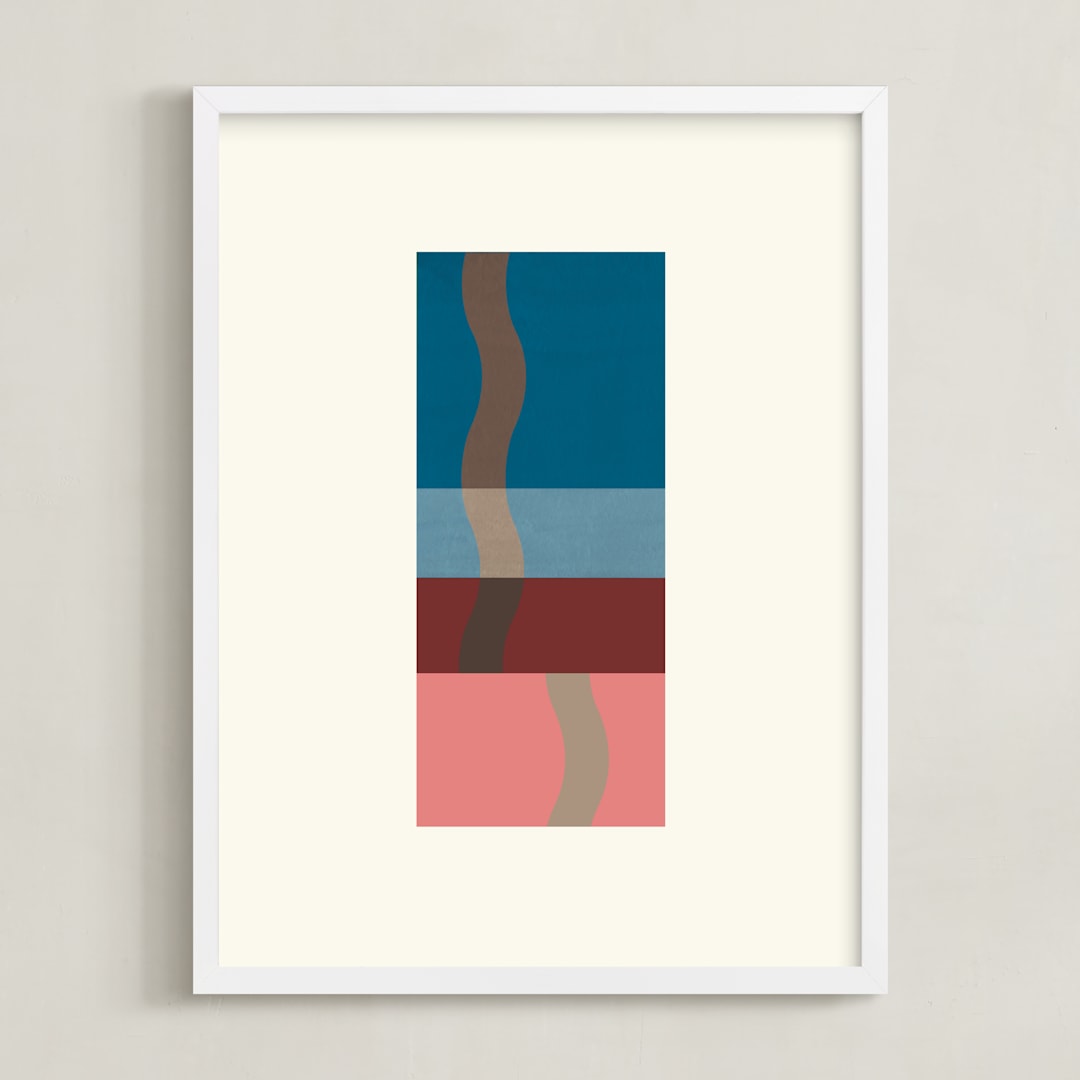 "Rise 1" - Art Print in Peach by Baumbirdy - Framed