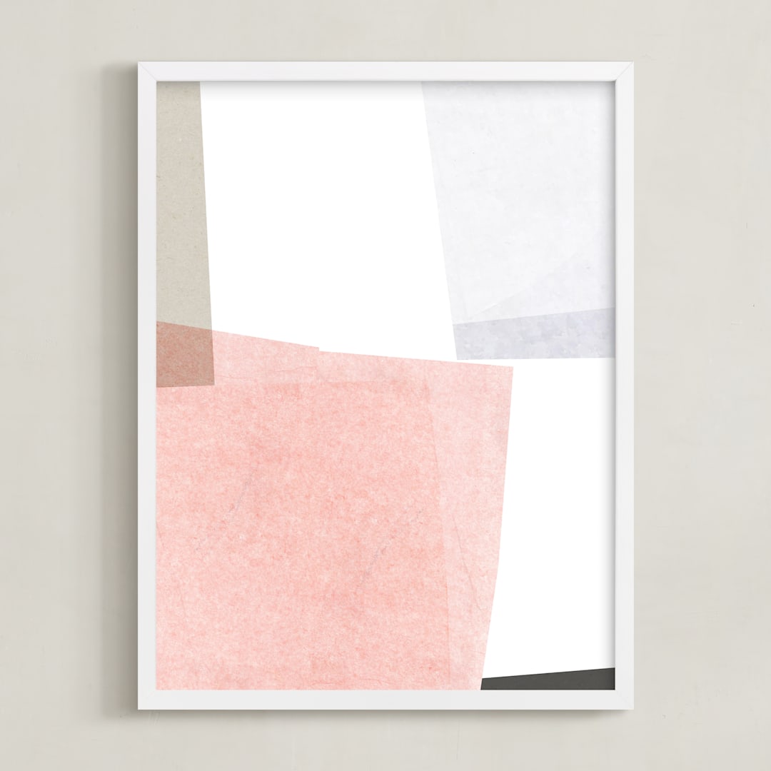 "Settling 1" - Art Print in Blush by Francesca Iannaccone - Framed