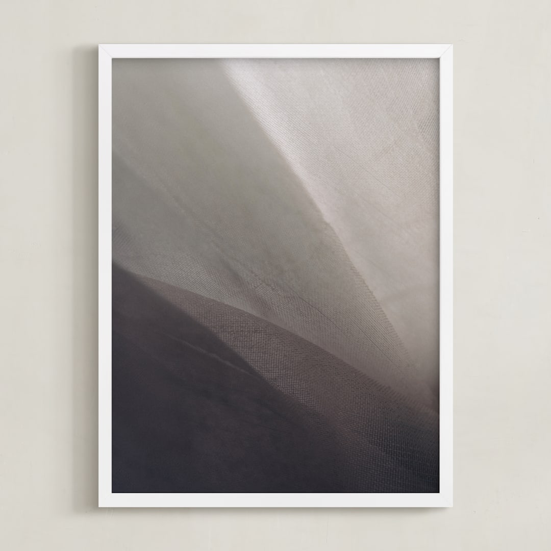 "Deep Shadow I" - Art Print in Grey Violet by David Michuki - Framed