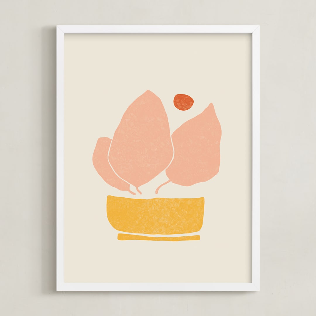 "Nana" - Art Print in Coral by Alex Roda - Framed