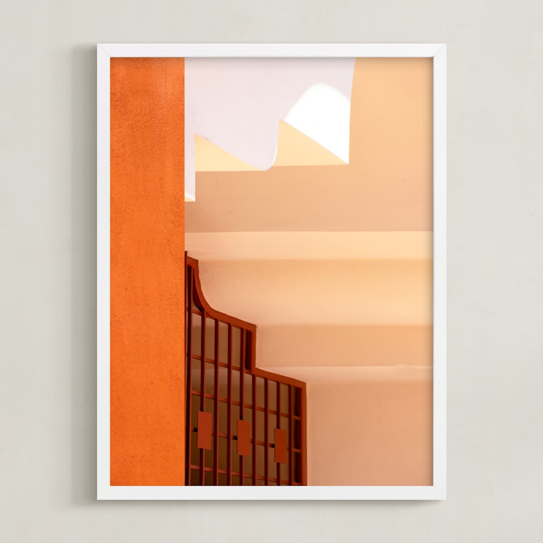 "Moroccan Angles II" - Art Print in Terracotta by Lisa Sundin - Framed