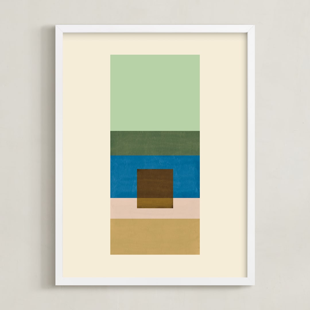 "Horizon" - Art Print in Moss by Baumbirdy - Framed