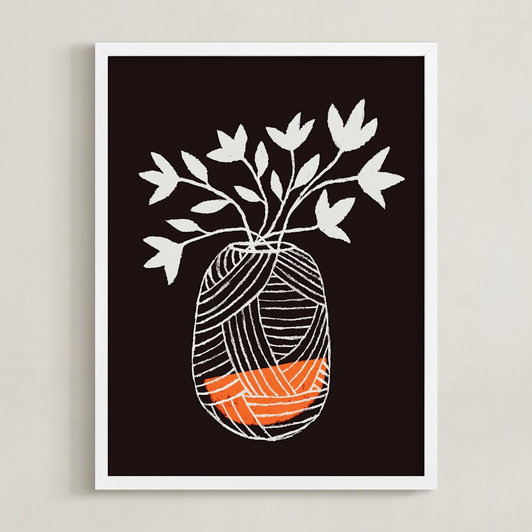 "Petiole" - Art Print in Nectarine by Marabou Design - Framed
