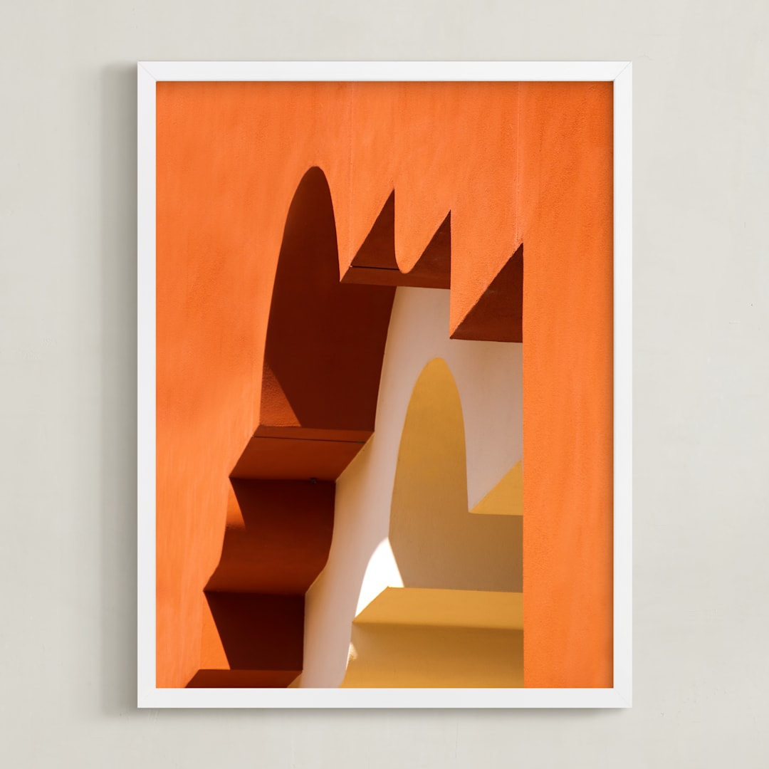 "Moroccan Angles I" - Art Print in Terracotta by Lisa Sundin - Framed