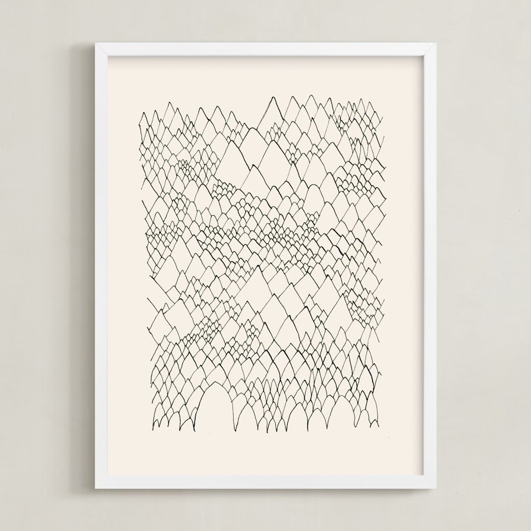 "Nature, you and me N.4 II" - Art Print in Ivory Black by Catilustre - Framed
