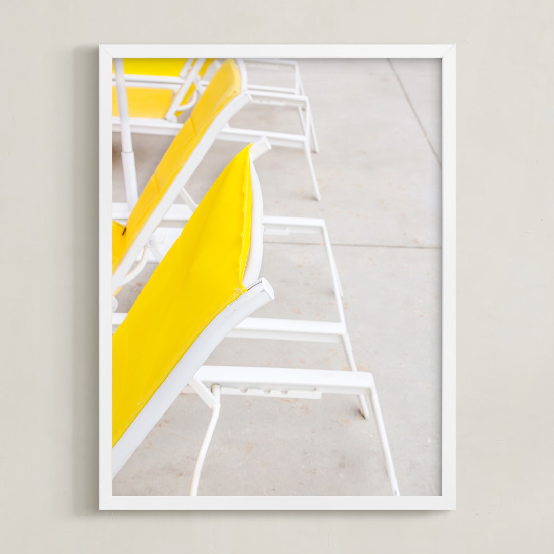 "Reset II" - Art Print in Sunshine Yellow by Irene Suchocki - Framed