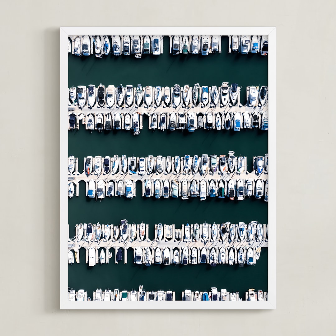 "Dude, Where's My Boat" - Art Print in Sea Green by ARIANE MOSHAYEDI - Framed