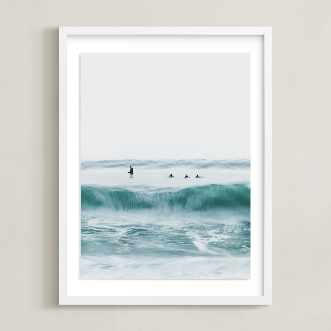 "Hermosa Blue I" - Art Print in water by Mike Sunu - Framed
