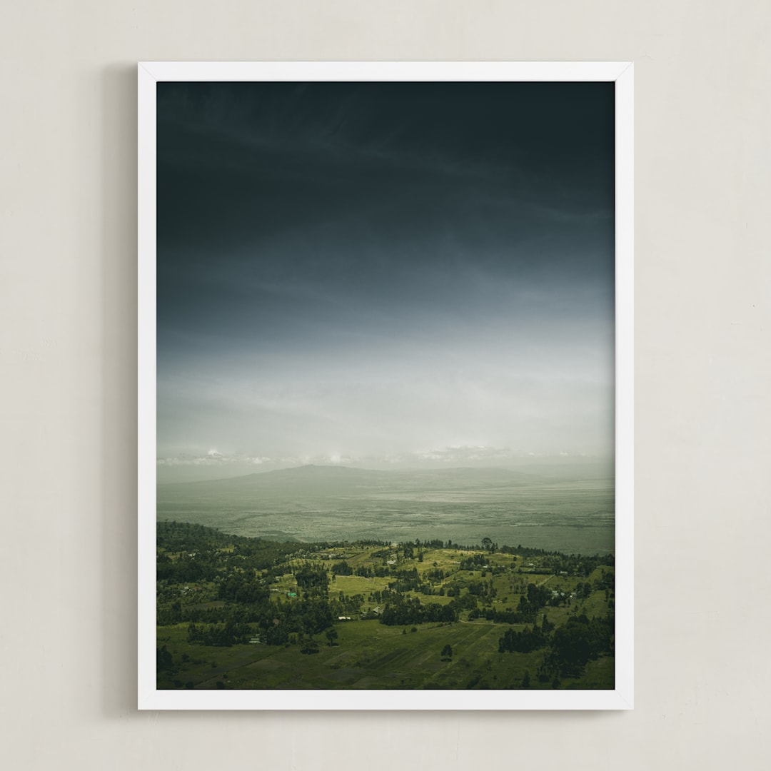 "Moodscape" - Art Print in Cool Blue by David Michuki - Framed