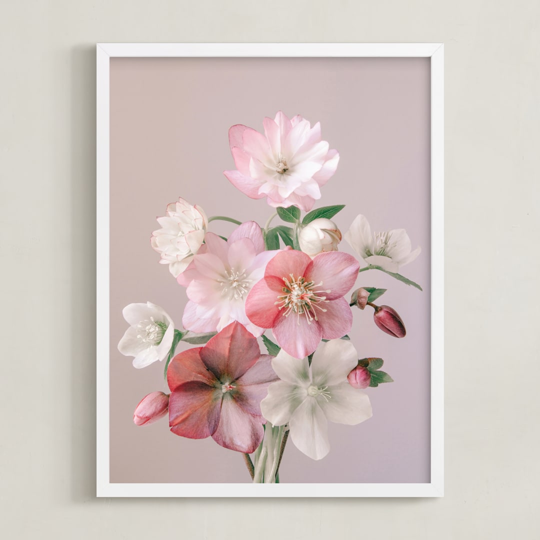 "Odette" - Art Print in Mauve by Ali Lanenga - Framed