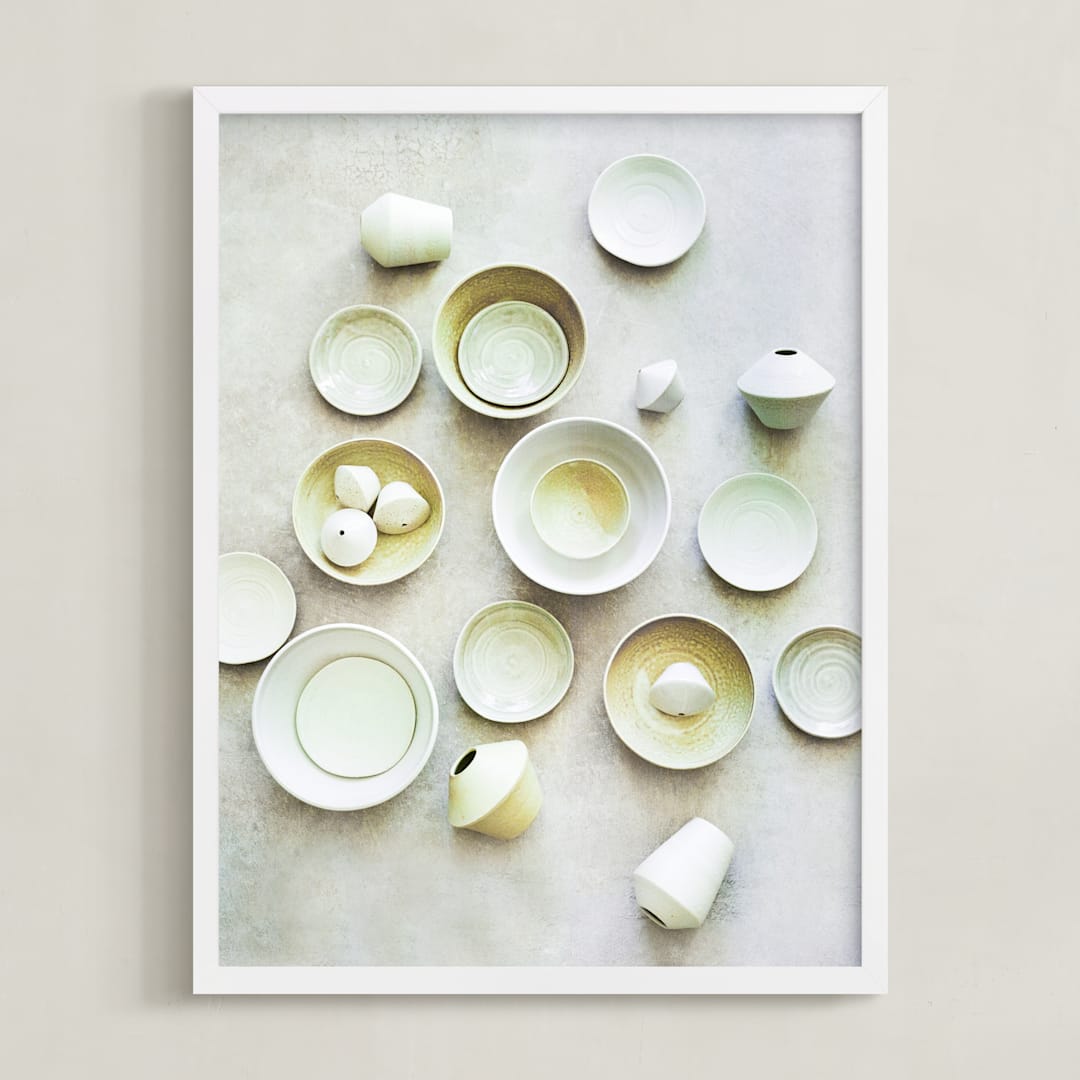 "KITCHEN CLAY" - Art Print in Sandstone by Jenni Kupelian - Framed