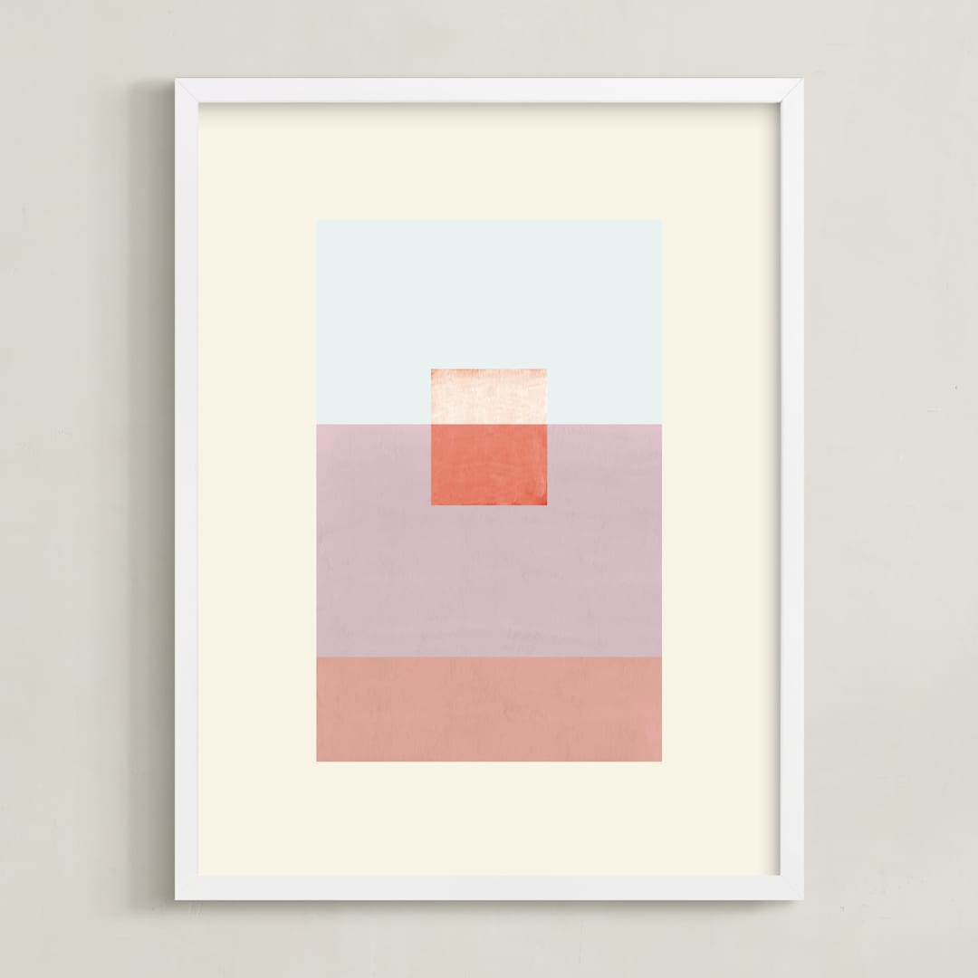 "Pastel Shade" - Art Print in Cloud by Baumbirdy - Framed