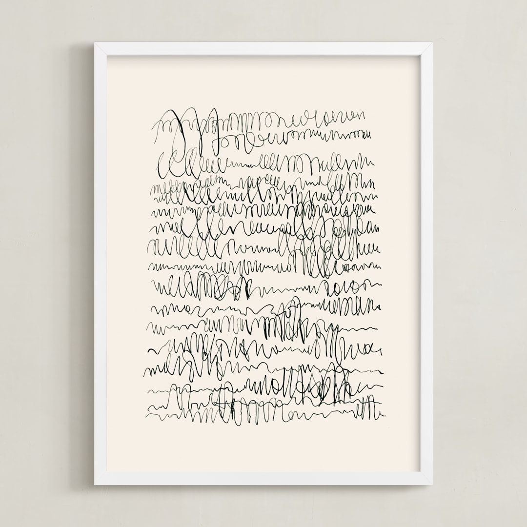 "Nature, you and me N.4 I" - Art Print in Monochrome by Catilustre - Framed
