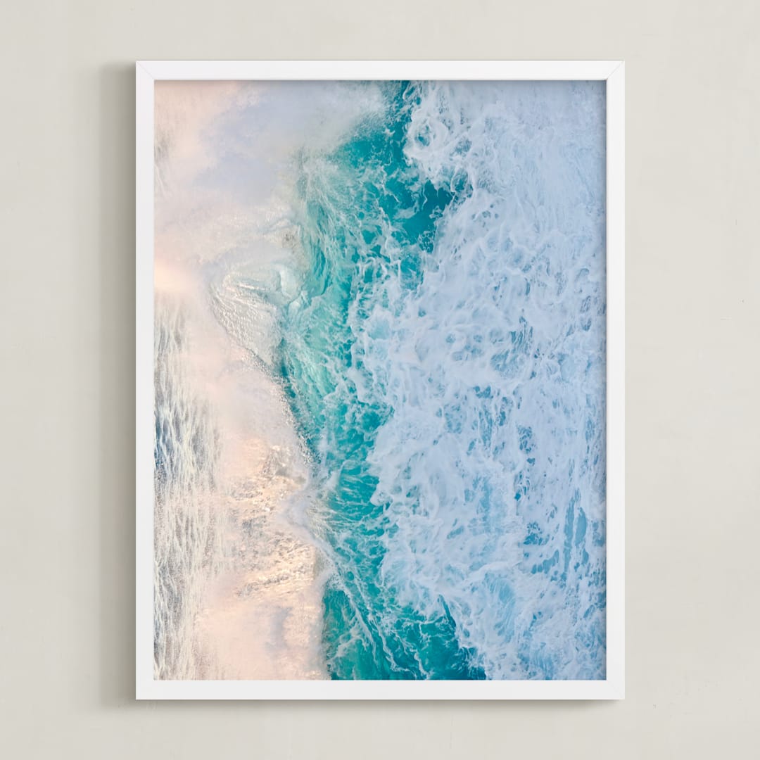"Mystic Moments" - Art Print in Turquoise Green by Sea and Sky - Framed