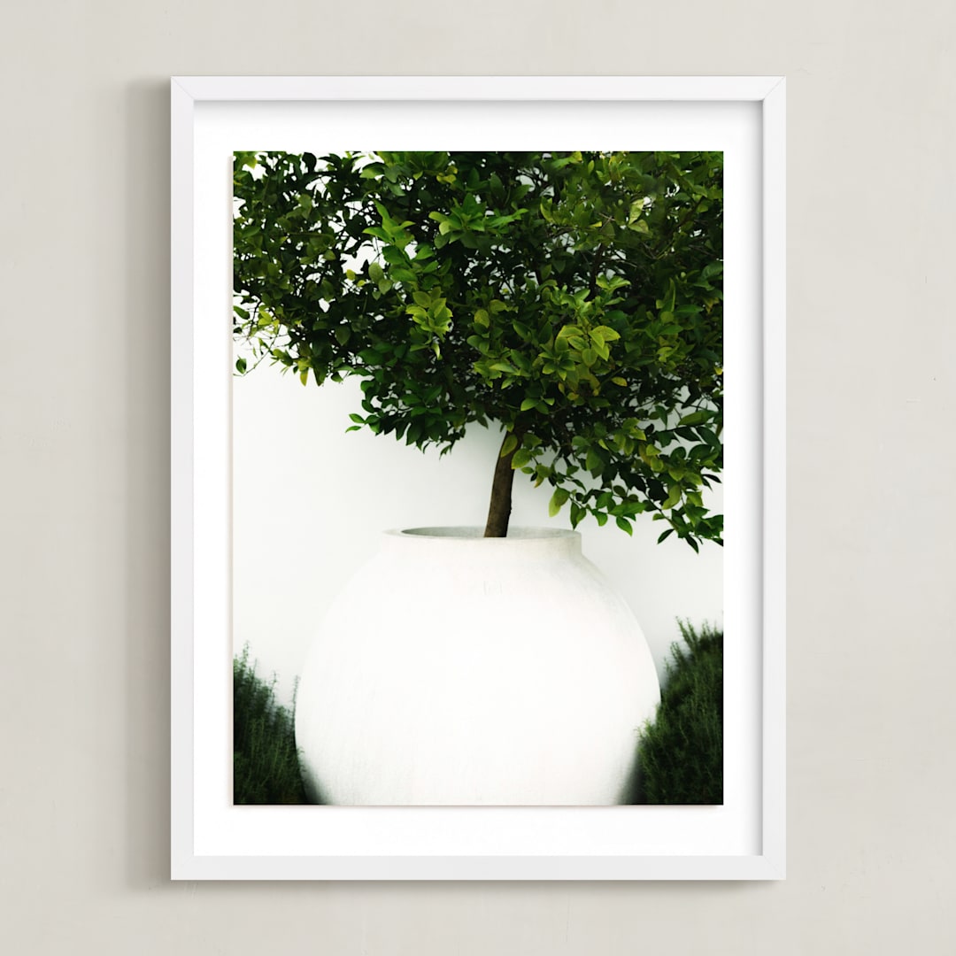 "verdant garden II" - Art Print in leaf by Sara Hicks Malone - Framed
