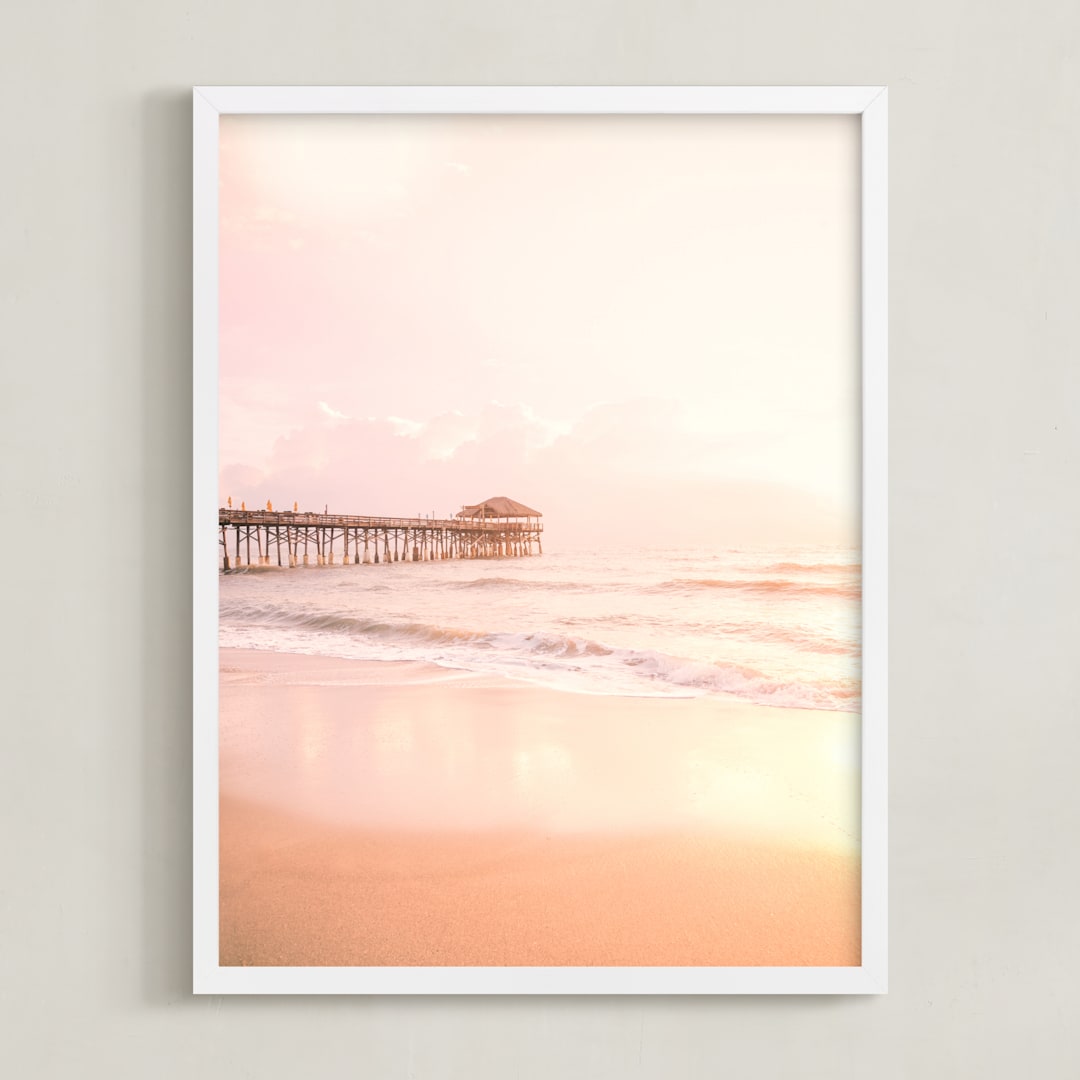 "Sweet Serenity" - Art Print in Dreamy Peach by Rega - Framed
