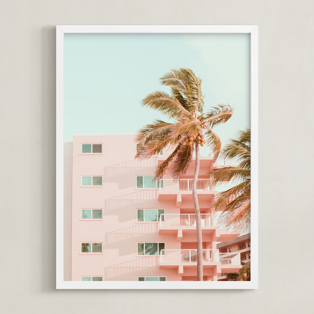 "Pastel Holidays" - Art Print in Peach Pearl by Rega - Framed