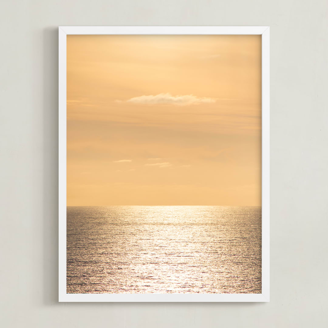 "The Golden Hour" - Art Print in Golden Yellow by Lisa Sundin - Framed