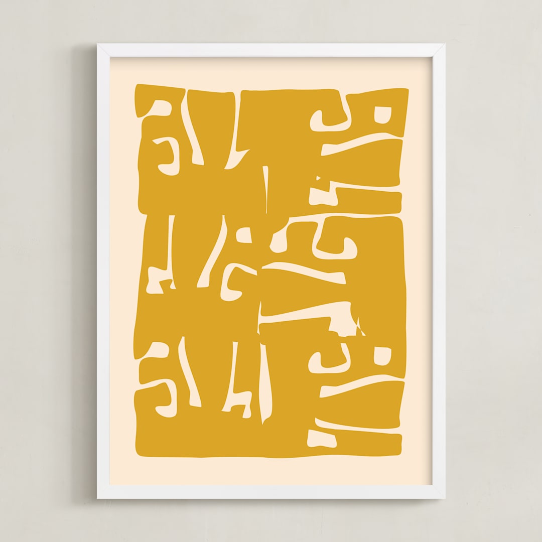 "Floor Plan" - Art Print in Honey by Beth Vassalo - Framed