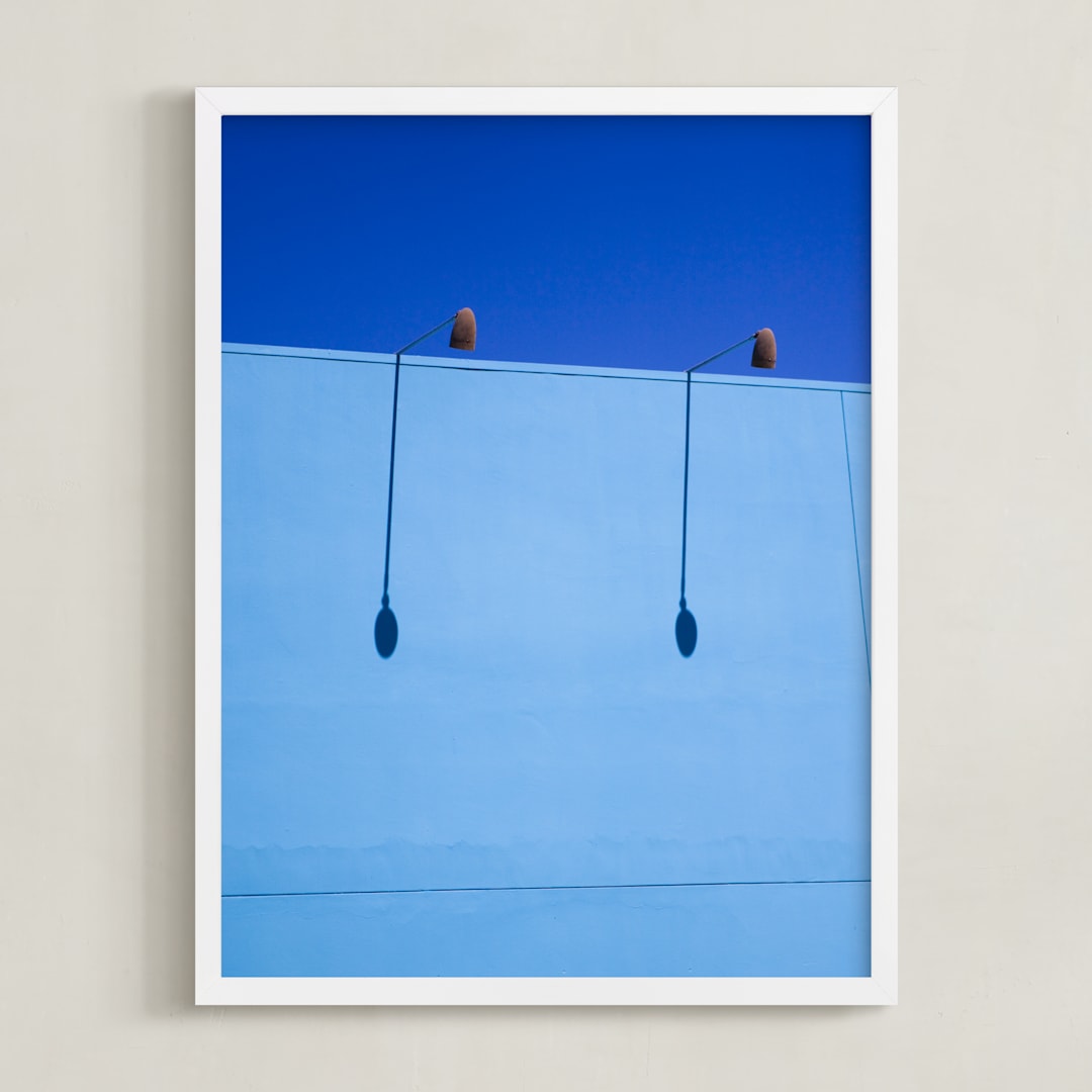 "Blues!" - Art Print in Vibrant Teal Blue by Diana K. Garrett - Framed