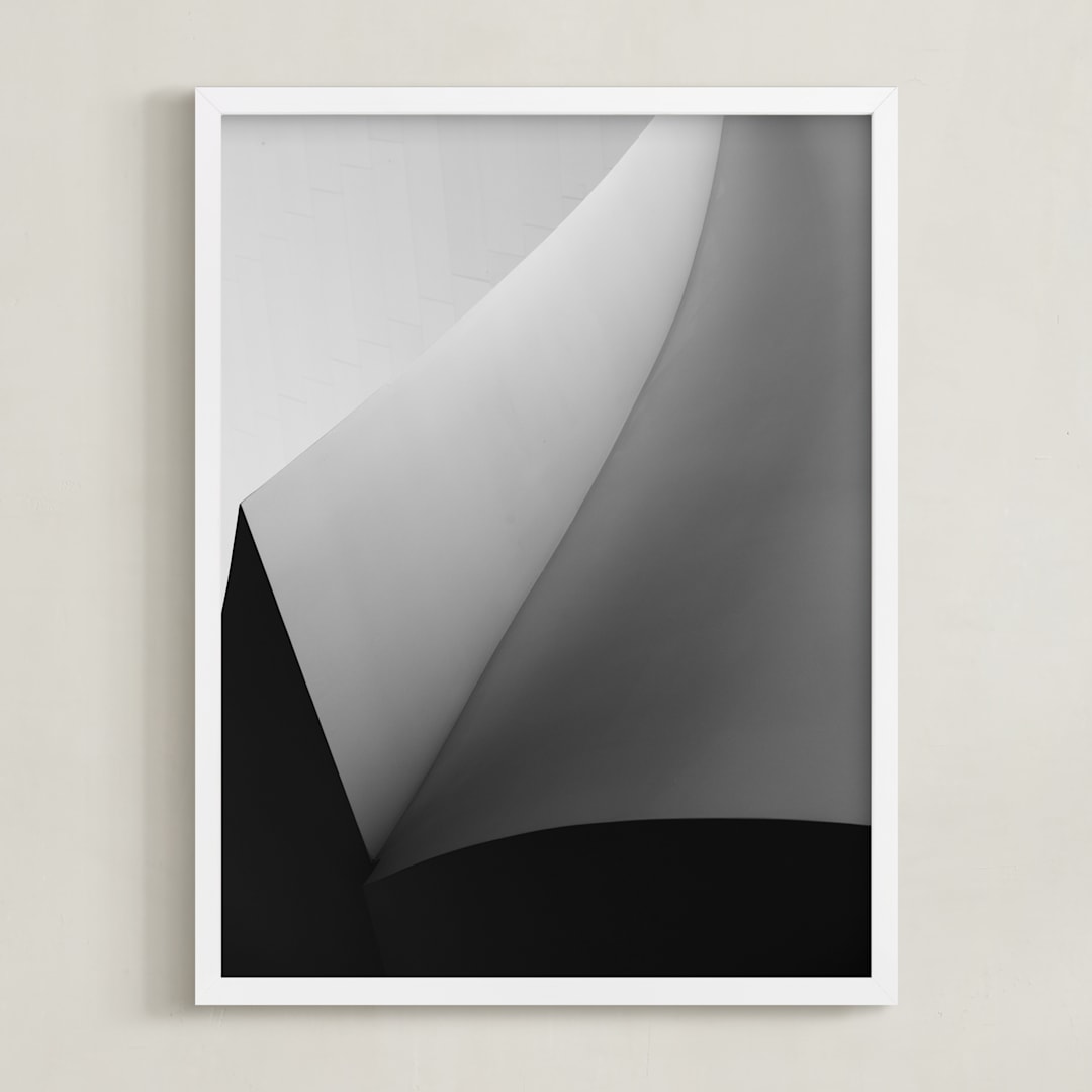 "Swept Away II" - Art Print in Black & white by Angie McMonigal - Framed