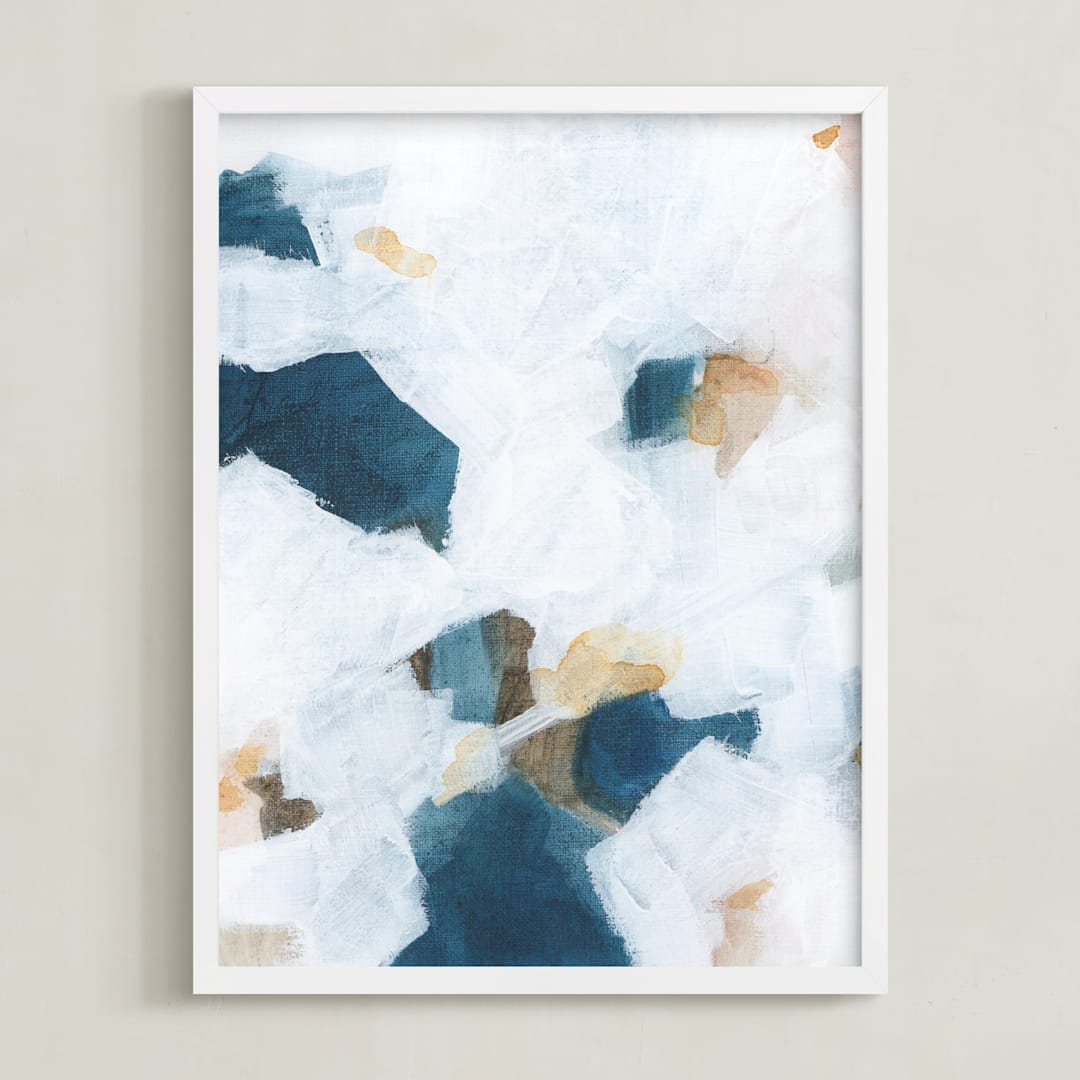 "Betwixt & Between II" - Art Print in Dark Blue by M Gloria Hunter - Framed