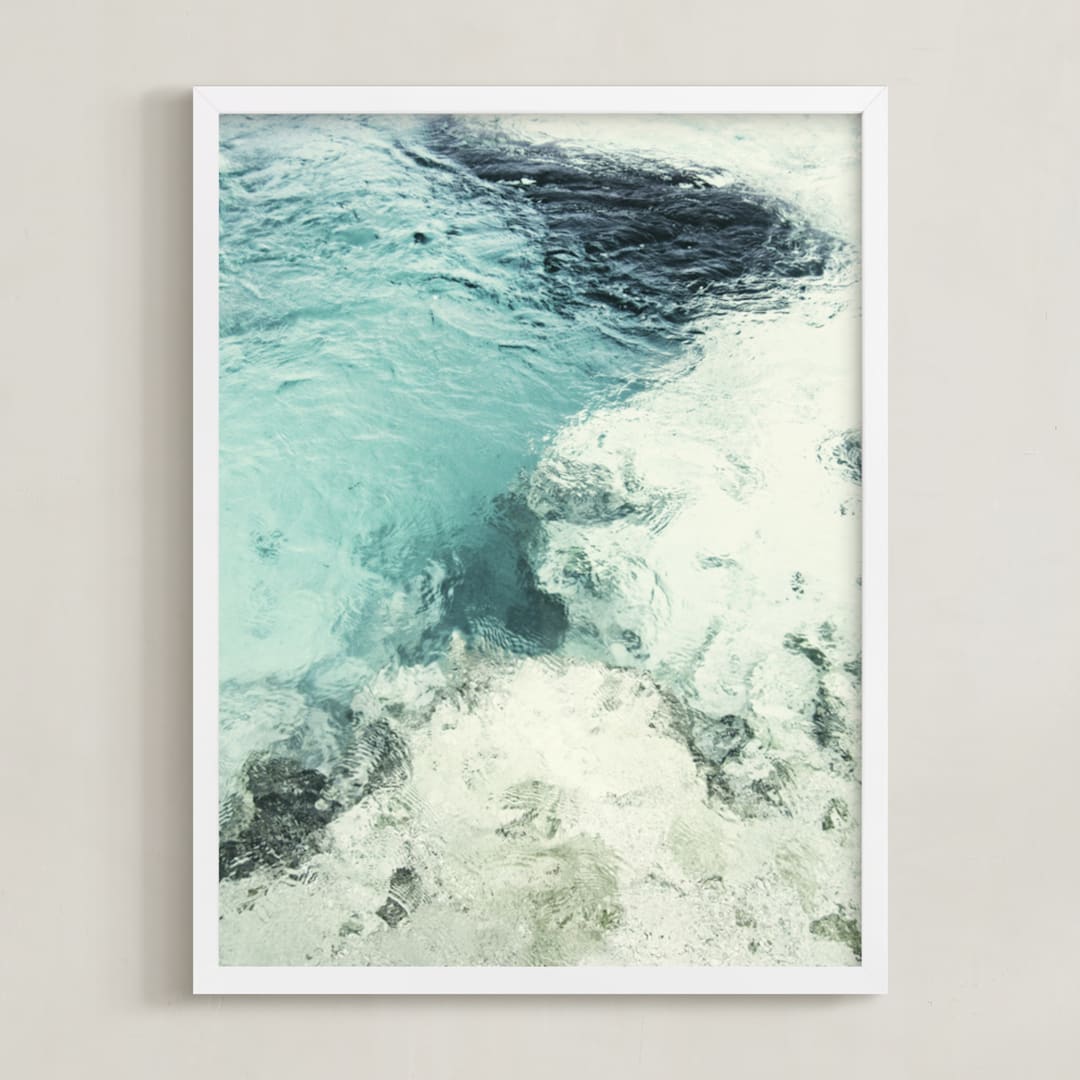 "Blue Monday" - Art Print in Tulum Gulf Aqua by Studio Singhi - Framed