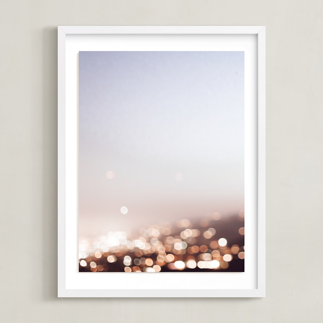 "Warm Evening I" - Art Print in City Sky by Caroline Mint - Framed