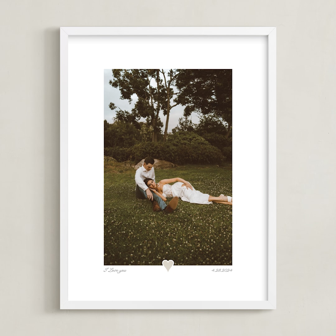 "With a Heart: Portrait Framed Photo" - Framed Photo in Taupe by Laura Hamm - Framed