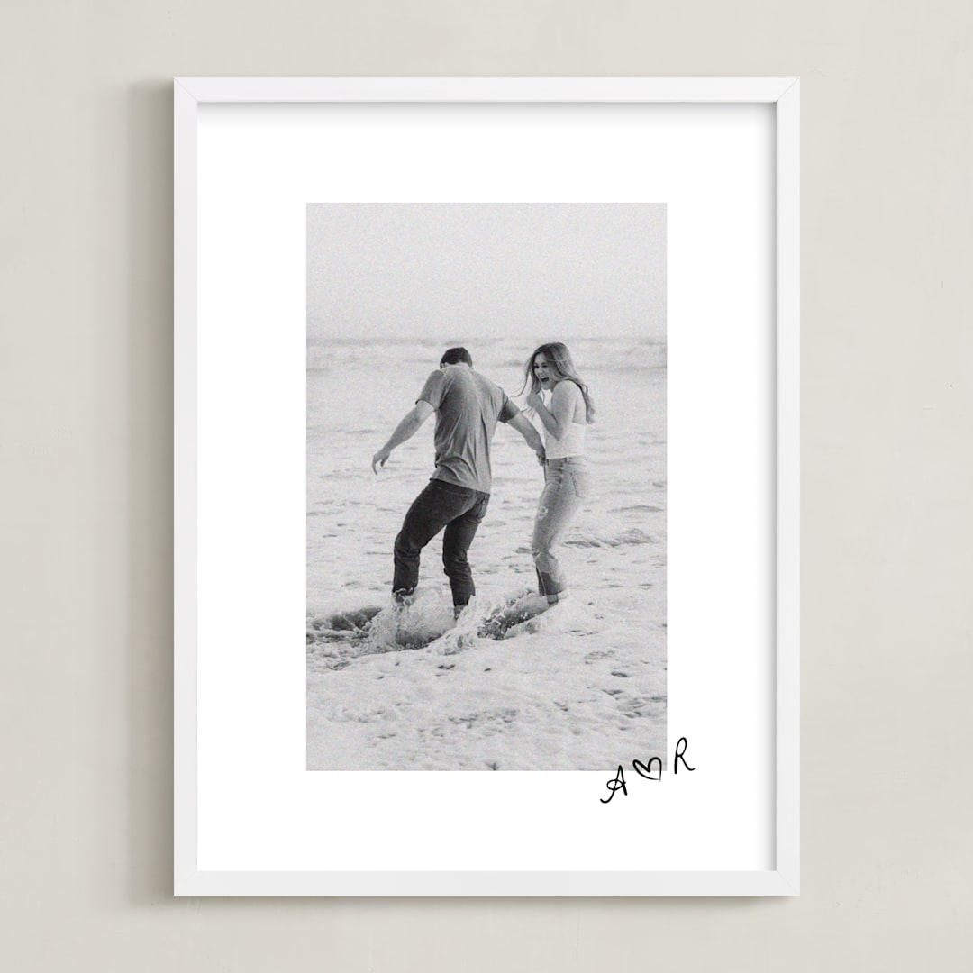 "Scripted Heart: Framed Photo" - Framed Photo in Graphite by Claudia Orengo - Framed