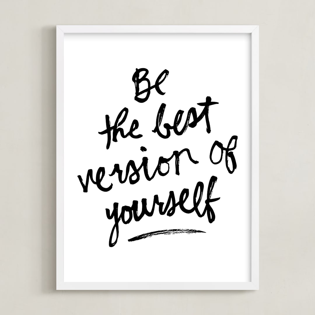 "Best Version" - Art Print in Black by Kelly Nasuta - Framed
